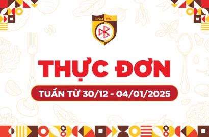 THỰC ĐƠN TIÊU CHUẨN CHO BỮA ĂN BÁN TRÚ (TUẦN TỪ 30/12/2024 ĐẾN 04/1/2024)