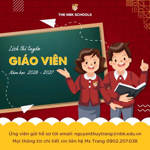 THÔNG BÁO LỊCH THI TUYỂN GIÁO VIÊN NĂM HỌC 2026-2027
