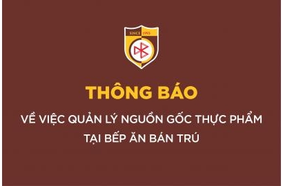 THÔNG BÁO VỀ VIỆC QUẢN LÝ NGUỒN GỐC THỰC PHẨM TẠI BẾP ĂN BÁN TRÚ TRƯỜNG NGUYỄN BỈNH KHIÊM