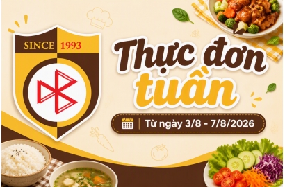 Thực đơn tuần từ 3 - 7/8/2026