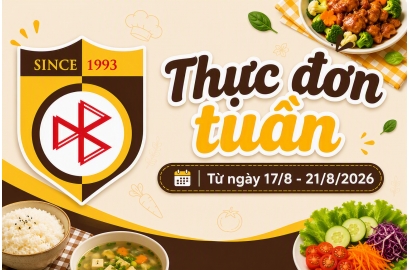 Thực đơn tuần từ 17 - 21/8/2026