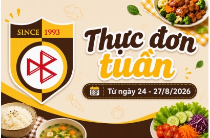 Thực đơn tuần từ 24 - 27/8/2026
